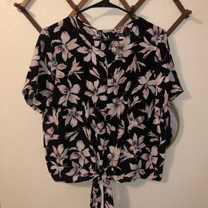 Madewell, silk blouse. Tie front.